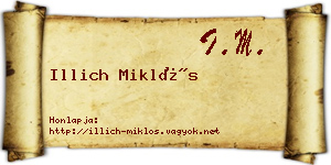 Illich Miklós névjegykártya